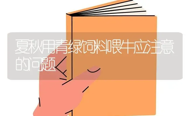 夏秋用青绿饲料喂牛应注意的问题 | 动物养殖饲料