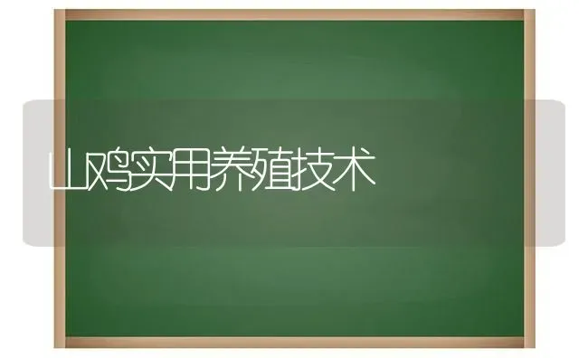 山鸡实用养殖技术 | 家禽养殖