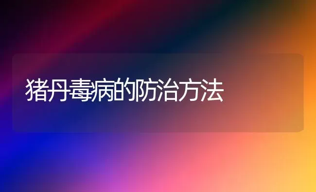猪丹毒病的防治方法 | 家畜养殖