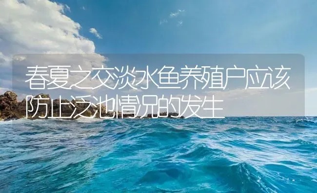 春夏之交淡水鱼养殖户应该防止泛池情况的发生 | 养殖病虫害防治