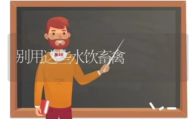 别用这些水饮畜禽 | 家禽养殖