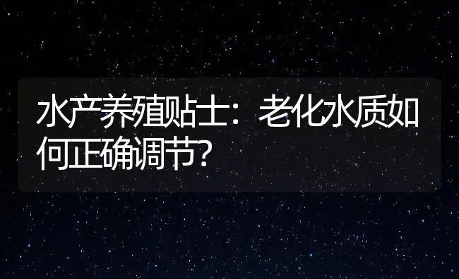 水产养殖贴士：老化水质如何正确调节？ | 动物养殖百科