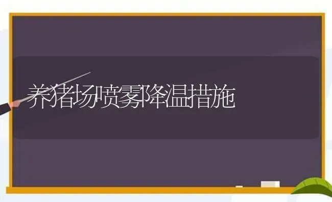 养猪场喷雾降温措施 | 家畜养殖