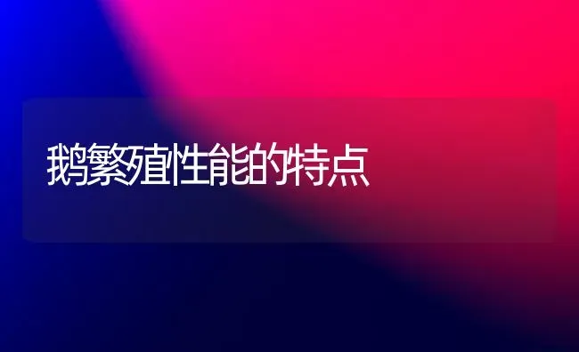 鹅繁殖性能的特点 | 家禽养殖