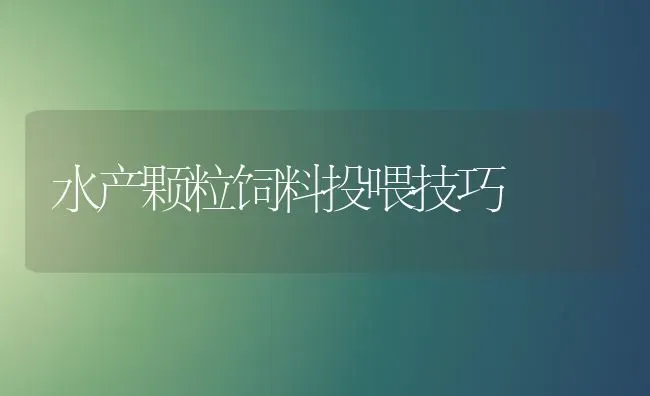 水产颗粒饲料投喂技巧 | 动物养殖饲料