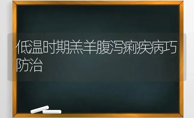 低温时期羔羊腹泻痢疾病巧防治 | 家畜养殖