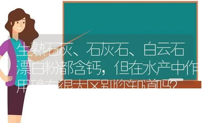 生熟石灰、石灰石、白云石漂白粉都含钙，但在水产中作用确有很大区别您知道吗？ | 动物养殖百科