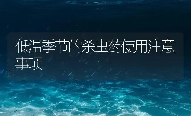 低温季节的杀虫药使用注意事项 | 养殖病虫害防治