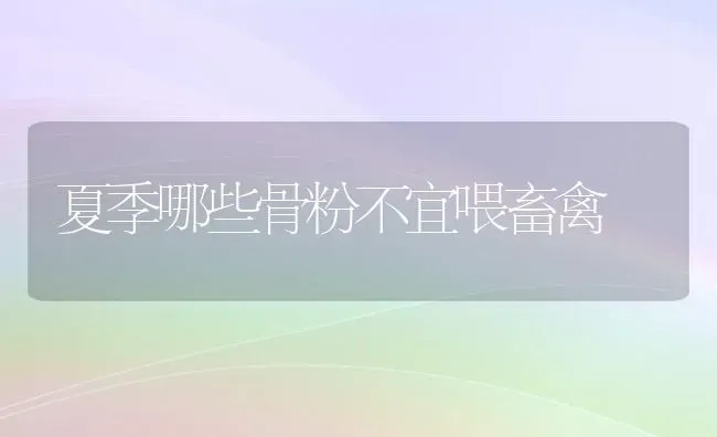 夏季哪些骨粉不宜喂畜禽 | 家禽养殖