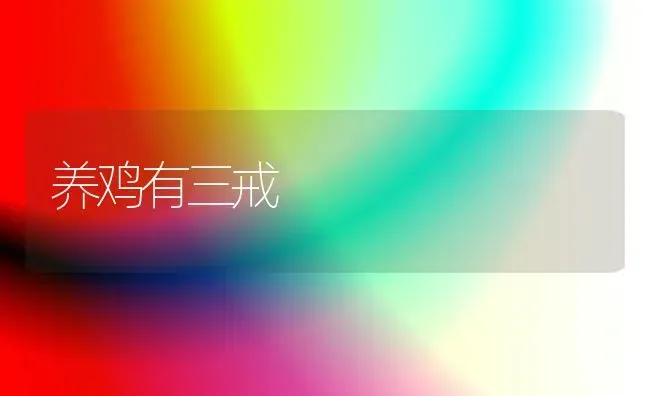 养鸡有三戒 | 家禽养殖