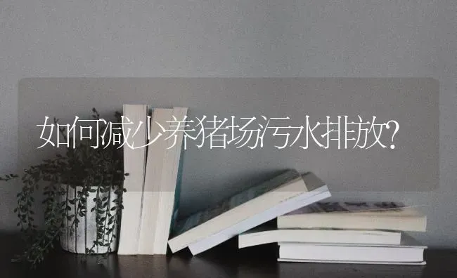 如何减少养猪场污水排放？ | 家畜养殖