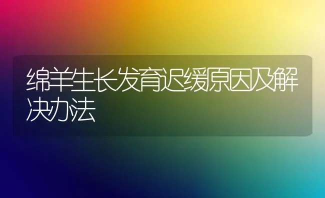绵羊生长发育迟缓原因及解决办法 | 家畜养殖