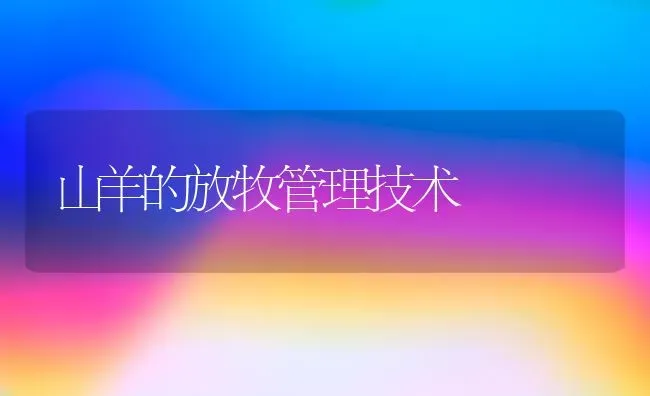 山羊的放牧管理技术 | 家畜养殖