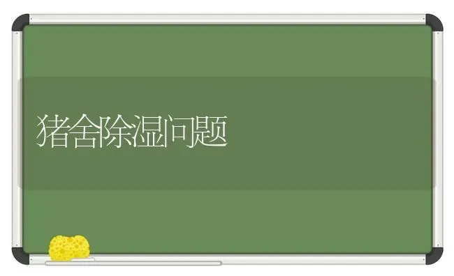 猪舍除湿问题 | 家畜养殖