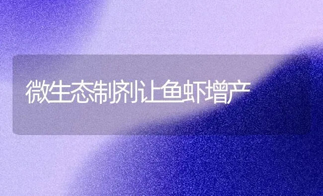 微生态制剂让鱼虾增产 | 动物养殖饲料