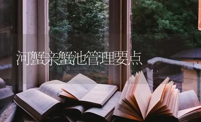 河蟹亲蟹池管理要点 | 淡水养殖