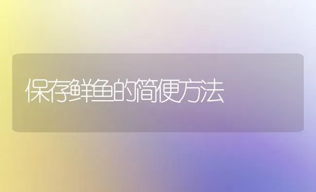 保存鲜鱼的简便方法 | 淡水养殖