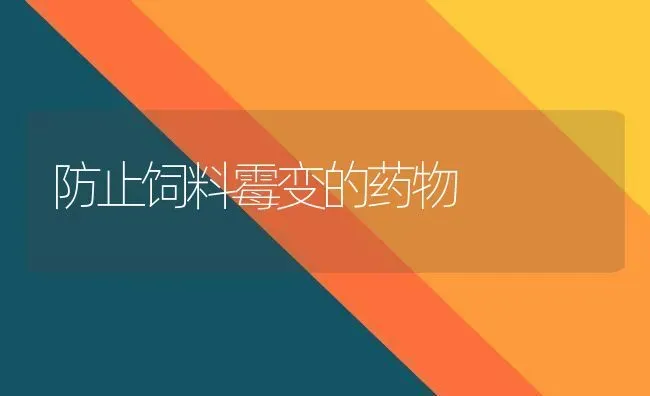 防止饲料霉变的药物 | 养殖病虫害防治