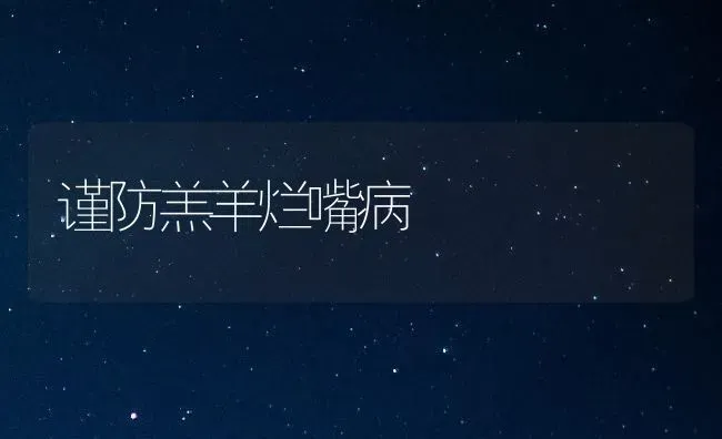谨防羔羊烂嘴病 | 家畜养殖