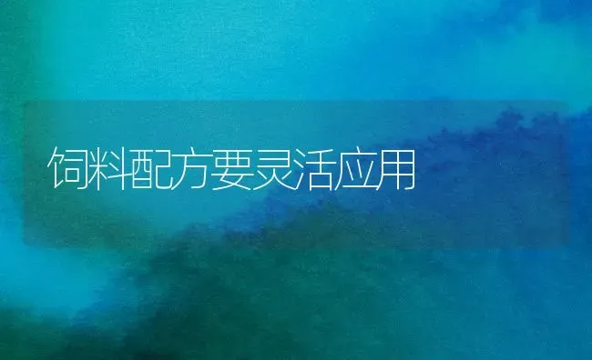 饲料配方要灵活应用 | 动物养殖饲料