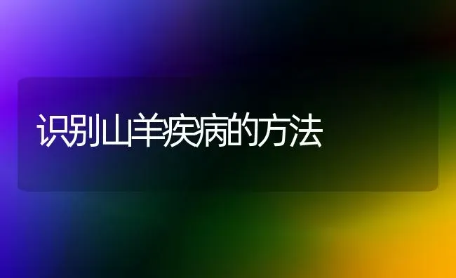 识别山羊疾病的方法 | 家畜养殖