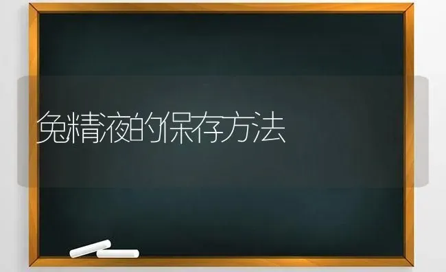 兔精液的保存方法 | 家畜养殖