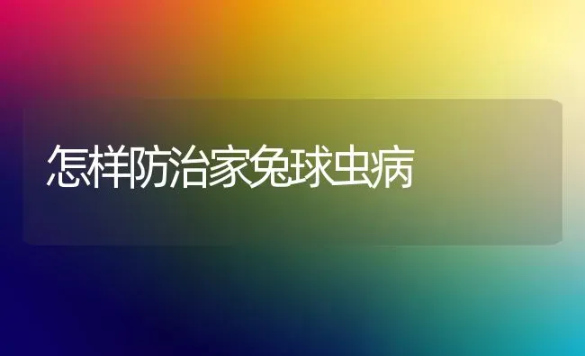 怎样防治家兔球虫病 | 家畜养殖