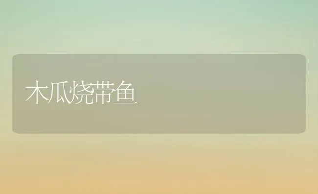 木瓜烧带鱼 | 动物养殖百科