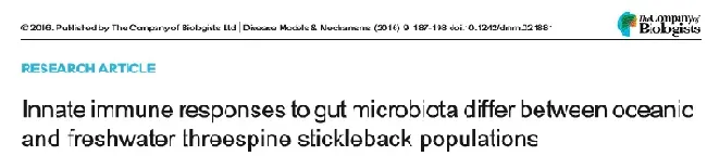 论文解读：海洋和淡水三棘鱼肠道微生物群的免疫反应不同