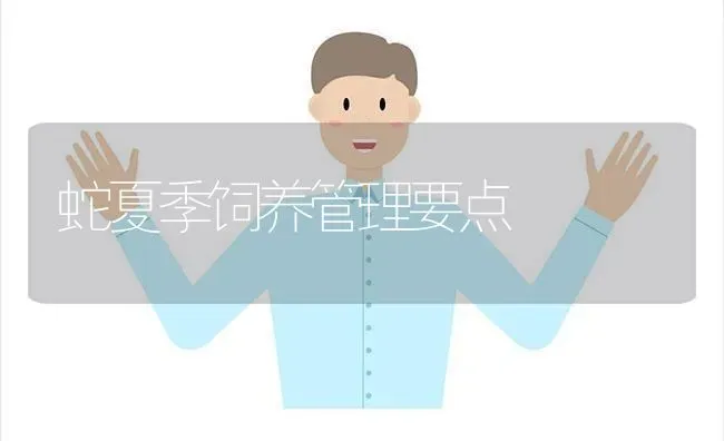 蛇夏季饲养管理要点 | 特种养殖