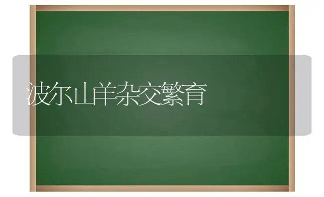 波尔山羊杂交繁育 | 家畜养殖