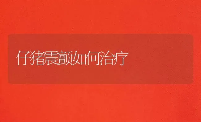 仔猪震颤如何治疗 | 家畜养殖