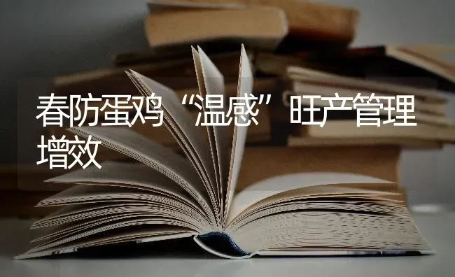春防蛋鸡“温感”旺产管理增效 | 家禽养殖