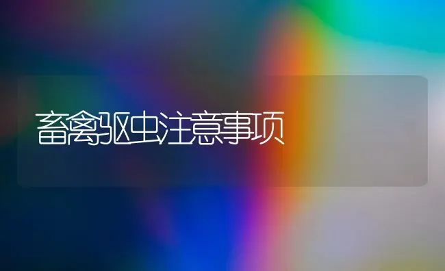 畜禽驱虫注意事项 | 家禽养殖