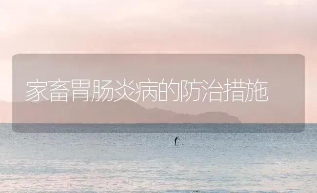 家畜胃肠炎病的防治措施 | 家畜养殖