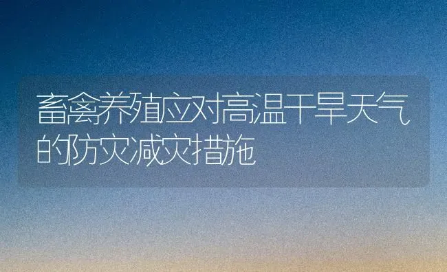 畜禽养殖应对高温干旱天气的防灾减灾措施 | 家禽养殖