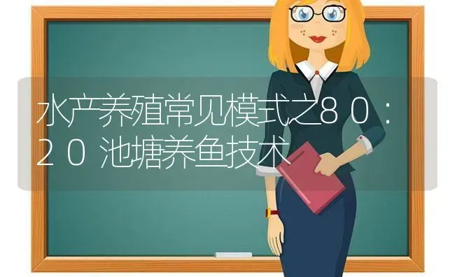 水产养殖常见模式之80:20池塘养鱼技术 | 动物养殖百科