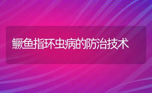 鳜鱼指环虫病的防治技术 | 淡水养殖