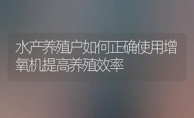 水产养殖户如何正确使用增氧机提高养殖效率 | 动物养殖百科