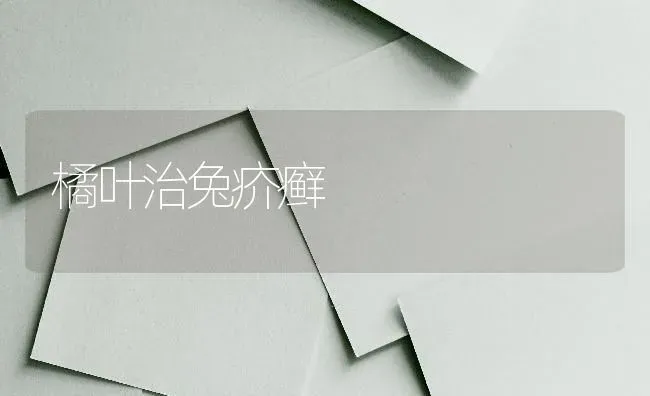 橘叶治兔疥癣 | 家畜养殖