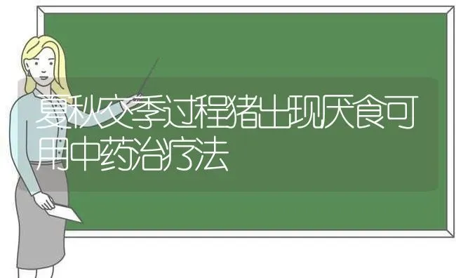 夏秋交季过程猪出现厌食可用中药治疗法 | 养殖病虫害防治