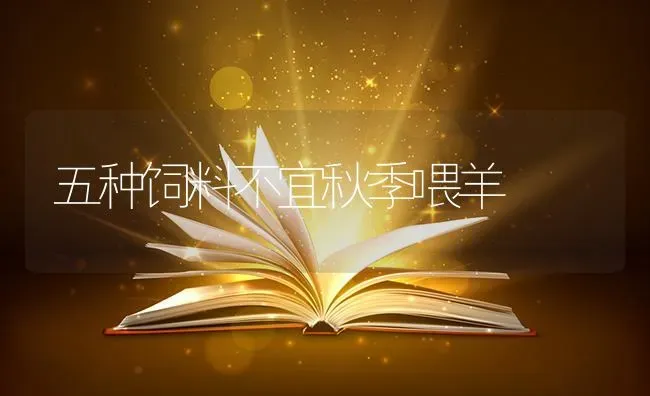 五种饲料不宜秋季喂羊 | 家畜养殖