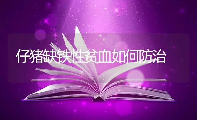 仔猪缺铁性贫血如何防治 | 家畜养殖