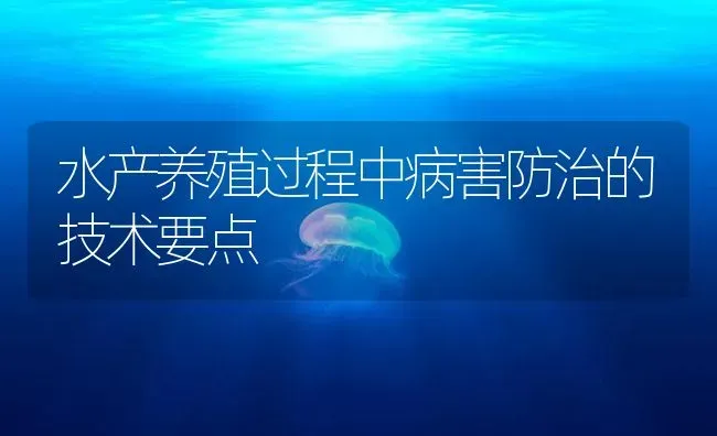 水产养殖过程中病害防治的技术要点 | 养殖病虫害防治