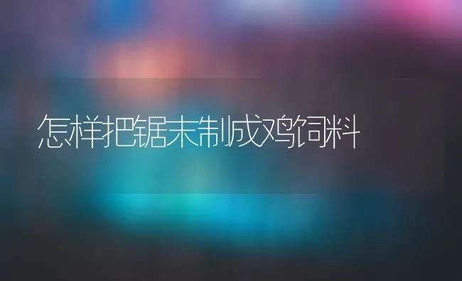 怎样把锯末制成鸡饲料 | 家禽养殖