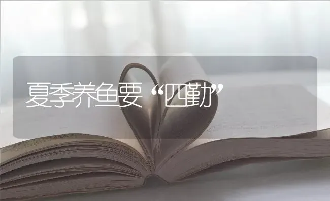 夏季养鱼要“四勤” | 淡水养殖