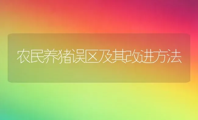 农民养猪误区及其改进方法 | 家畜养殖