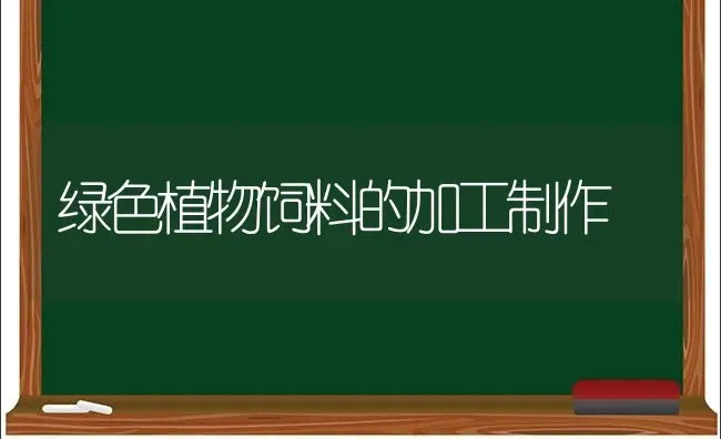 绿色植物饲料的加工制作 | 动物养殖饲料