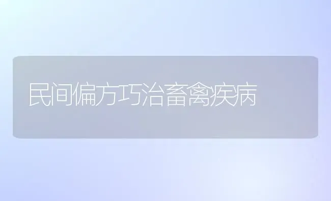 民间偏方巧治畜禽疾病 | 家禽养殖