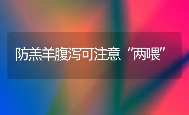 防羔羊腹泻可注意“两喂” | 家畜养殖